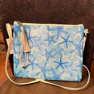 Ocean-Inspired Blue Starfish Crossbody Bag